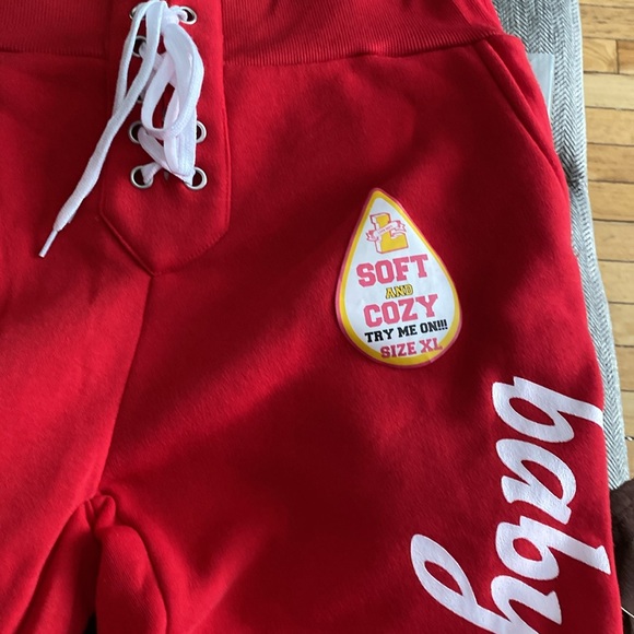 NWT Fleece Athletic Pants, Red, by Love Love Love, XL - Picture 5 of 8